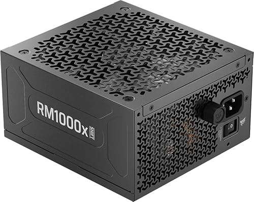 CORSAIR RM1000x Shift (2025) Fully Modular ATX Power Supply – Modular Side Interface, Native 12V-2x6 Cable, ATX 3.1 & PCIe 5.1, Fan-Speed Control, 105°C-Rated Capacitors, Cybenetics Gold – Black