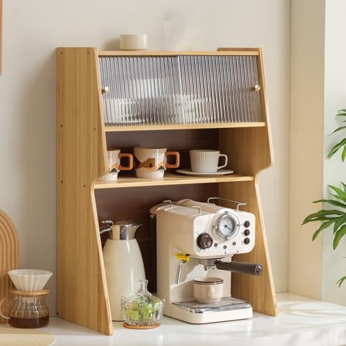 Laneryin Coffee Station Organizer 3-Tier Wooden Coffee Bar Accessories | Easy to assemble, Countertop Shelf, Kitchen Storage Organisation, For Kitchen, Home, Office