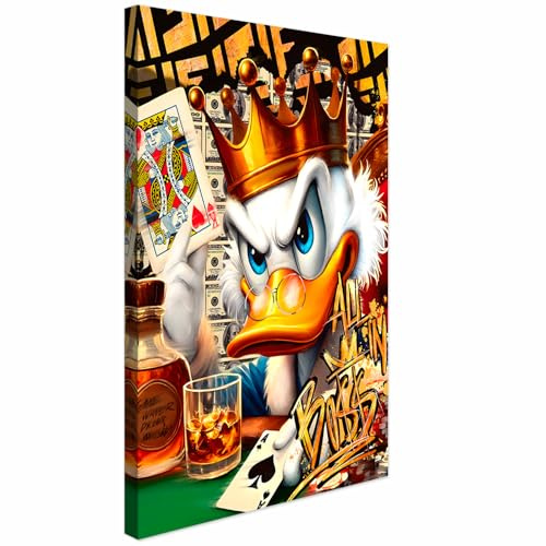 AREDE Bilder Wanddeko auf Leinwand König des Spiels Art Decor Wohnzimmer Deko Zimmer Wandbilder Modern Bild | 60 x 40 cm | Fertig zum aufhängen