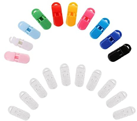Chupete de plástico de 20 piezas, Clips/Clips de tirantes para Binky/chupete//babero/soporte para juguetes