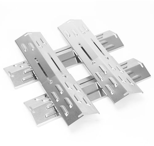 29–43 cm Verstellbare Brennerabdeckung für Gasgrill, Universal Edelstahl Flammverteiler Ersatzteile für Jamestown, Landmann, Enders, Charbroil, Taino, Barbecook, Proficook, 4 Stück