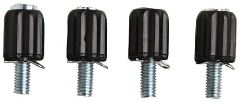 Wlinfetity 4pcs M5 Thread Fine Adjustment Screw for Front Derailleur, Brake Cable Adjuster, Compatible with Road for Bike Gear & Disc Brake Systems, Stainless Steel and Plastic, 26mm, Black