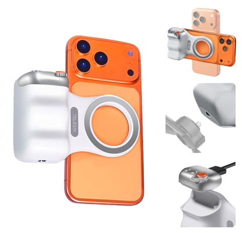 AFAITH Fun Shot Magnetic Phone Grip,Phone Camera Grip with Detachable Wireless Remote- 1/4 Thread -,Camera DSLR Style Shutter Grip for iPhone & Android