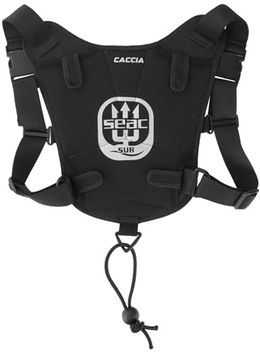 SEAC Caccia Vest – Gewichtsweste für das Speerfischen | 4 Neopren-Taschen (bis 6 kg), verstellbare Schultergurte, Schnellverschluss, elastische Leine mit Kugelverschluss zur Befestigung am Gürtel