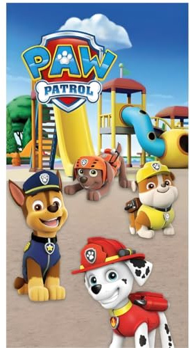 Paw Patrol Strand- und Badetuch 70 x 140 cm, 100% Baumwolle | Weiches und saugfähiges Bade- und Schwimmtuch für Kinder | Offizielles Paw Patrol Handtuch | Ideal für Strand, Bad und Pool
