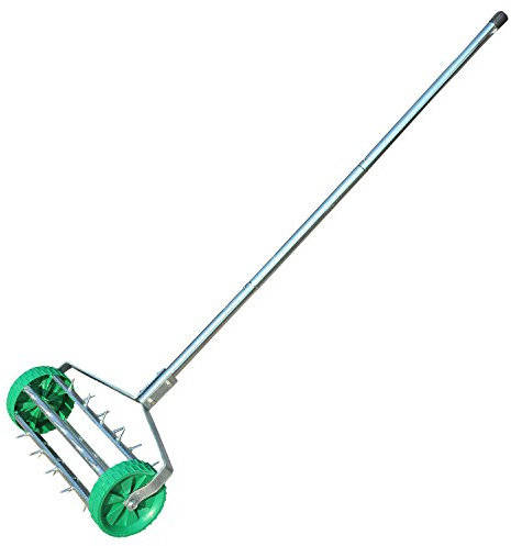 Outsunny Rouleau aérateur pour pelouse avec Manche télescopique 98L x 45l x 87H cm Vert