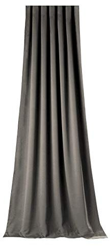 NOVUM fix Vorhang Gardine Verdunkelung HITZESCHUTZ *Kräuselband* Blickdicht* 145x350 cm (BxH) *Klimavorhang* Übergardine * Grau