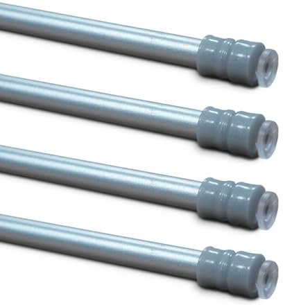 BEAUTEX Klemmstange ausdrehbar mit Saugknopf für Fenster Gardine Länge wählbar, 40-60 cm Silber (1 Stück)