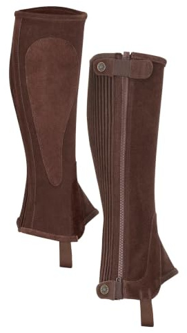 Shires Moretta Halbchaps aus Wildleder, Braun, Erwachsenengrößen, Größe M, Braun