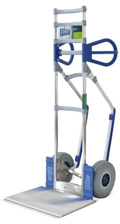 Vollmontierte EXPRESSO Alu Profi- Sackkarre AE24381425K mit klappbarer Schaufel / 250kg / Für Autoreifen und sperrige Güter/pannensichere Vollgummireifen