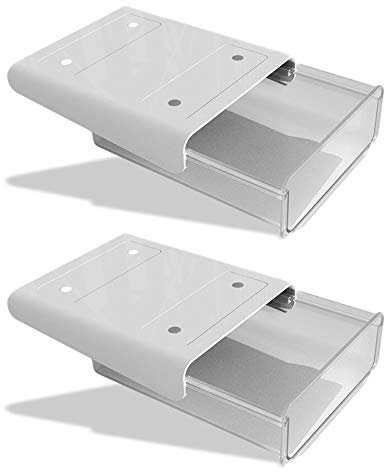 CMOISO Under Desk Drawers, Under Table Drawer, 2PCS Creative Desk Sticker Hidden Drawer, Desktop Organizer Drawer Tray for Home and Office (White)