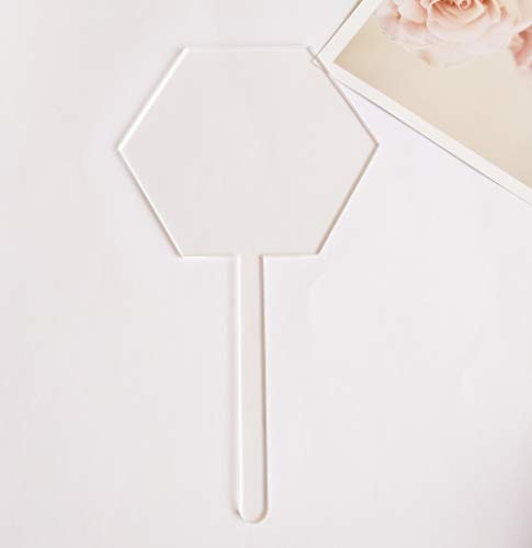 12 STÜCKE leere Hexagon Acryl-Kuchen-Deckel, personalisierte Kuchen-Deckel, DIY-Kuchen-Deckel, Kuchen-Deckel-Rohlinge
