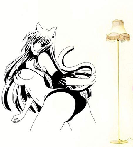 Aufkleber Japanischen Cartoon Sexy Mädchen Vinyl Wandtattoo Anime Manga Bikini Wandbild Kunst Aufkleber Dekoration Schlafzimmer Dekor 58X66Cm