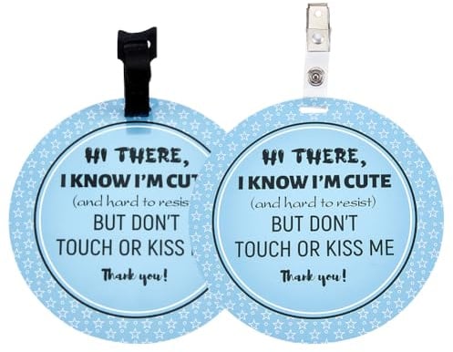 PLIGREAT 2 Pack Please Don't Touch or Kiss Baby Sign Baby Shower Gifts Stop Touching Baby Sign Hang Tags for Newborn Baby Girls Boys Preemies Stroller Baby Carrier Car Seat No Touching Baby Signage