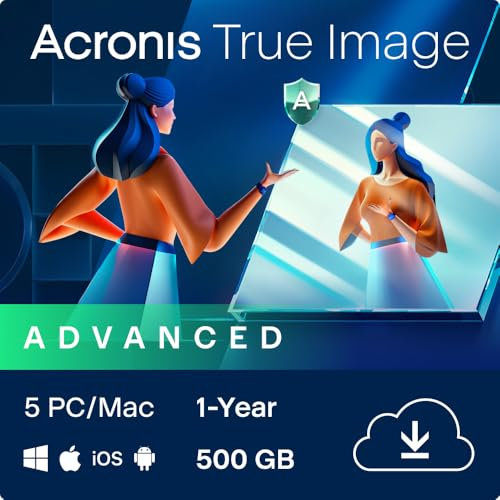 Acronis Cyber Protect Home Office 2023 | Advanced | 500 GB Cloud-Speicher | 5 PC/Mac | 1 Jahr | Windows/Mac/Android/iOS | Internet Security inkl. Backup | Aktivierungscode per Email