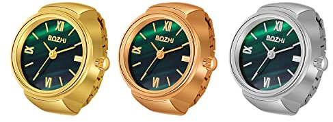 Avaner Ringuhr Modische Fingeruhr Farbverlauf Fingerring Uhr mit elastischem Band Analog Quarz Ring Uhr Uhrenring für Herren Damen