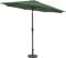 GardenKraft 2m Outdoor Garden Parasols/Tilt & Crank Mechanism / 6 Steel Ribs/UV 30 Protection/Durable Polyester Material (Dark Green)