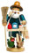 Sikora RM-A Räuchermännchen aus Holz 3 Größen Verschiedene Motive, Farbe/Modell:A29 blau - Hausierer, Höhe in cm:Höhe ca. 36 cm
