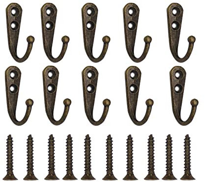 Ganci Antichi, 10 Pezzi Ganci Della Parete Antico, Ganci Appendi Singolo, Ganci Vintage, Gancio A Muro Vintage, Gancio A Parete Antico Design A Gancio, Ganci Appendiabiti In Stile Anticato (Bronze)
