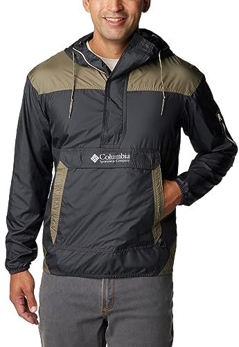 Columbia Challenger Windbreaker, Veste Légère Coupe Vent Homme, Shark/Stone Green, Taille S