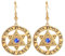 Edelstahl Chanukka Davidstern Ohrringe Retro hebräischen Stern Kreis Charme Schmuck für Frauen Mädchen (Gold)