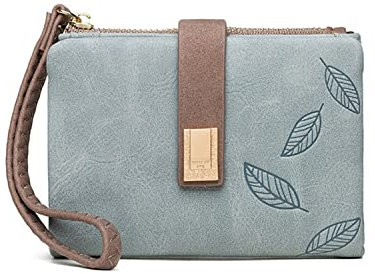 1 pièce de Porte-Monnaie Porte-Cartes Bleu pour Femme, Joli Portefeuille Court pour Femme avec Fente pour Carte, Petit Portefeuille en PU Bleu, Porte-Monnaie en PU avec Plusieurs Fentes pour Cartes
