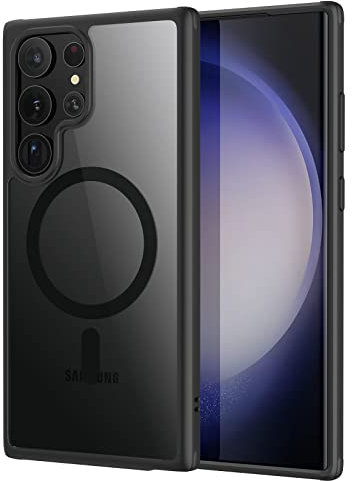ESR for Samsung S23 Ultra Case, Compatible with MagSafe, Magnetic Case for Samsung Galaxy S23 Ultra, Military-Grade Protection, Yellowing Resistant, Classic Hybrid Case (HaloLock), Clear Black