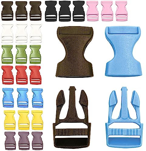 27 Pcs Steckverschluss Kunststoffschnalle VerschlüSse Klippverschluss Gurtschnallen Tasche Schnallen Clips Kunststoff Für Zeltgurte Gurtband Rucksackzubehör Paracord-Armbänder(20mm,9 Farben)