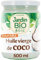 Huile de Coco Vierge 500mL en Verre - 100% Biologique - pour une Cuisine Saine et Savoureuse - JARDIN BIO - Le Lot De 3