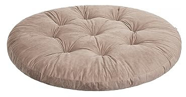 HOBBYGARDEN Hängesessel Kissen, Hängekorb Sessel, Indoor/Outdoor, Auflage, Rund, Swing, Schaukelkissen, Sitzkissen für Stuhl, Velvet, Waschbar, Beige, 65 x 65 cm