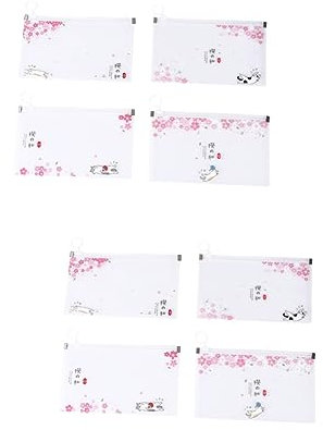 Operitacx 8 Stk Informationstasche Kulturbeutel Mit Reißverschluss Mundschutz Aufbewahrungsbox Aufbewahrungstasche Für Gesichtsbedeckung Reißverschlusstasche Karikatur Kasten Student Plastik