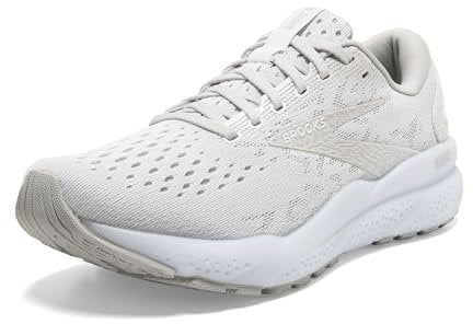 Brooks Women's Ghost 16 Sneaker, White/White/Grey, 8.5 UK