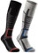 2 Paar Skisocken Herren & Damen Ski Kniestrümpfe 34175 WP (Schwarz Grau 39-42)