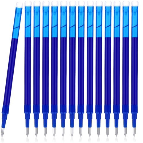 Litimkat 14 teiliges Set Ersatzmine 0,7mm,blau Kompatibel mit PIlot Frixion,Gute Preis/Leistung Tintenroller radierbar,thermosensitive Tinte, austauschbare Mine