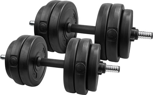 Bestfor 20Kg Adjustable Dumbbells Free Weight Lifting, Hand Hold, Training Set For Fitness, Body Building, Muscles, Strength, Growth, Power, Gym, Home Exercise With Chart