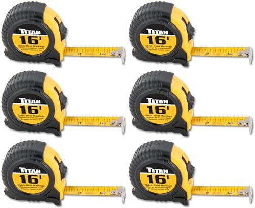 Titan 10916 6-teiliges 4,6-teiliges Maßband-Set mit gut lesbaren Standardmarkierungen und robustem Etui