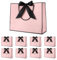 Geschenktüte mit Schleife,Geschenktüte Rosa mit Henkel,Rosa Papiertüten für Geburtstag,Hochzeit,Weihnachten,32 x 25 x 10cm, (8 Stück)