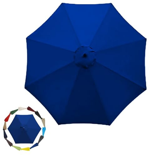 GZDXBF 200cm 270cm 300cm / 6ribs 8 Ribs Replacement Parasol Fabric Cover, Umbrella Cloth Replacement, Garden Parasol Canopy Cover(Color:Royal blue,Size:8 ribs-3m(9.8ft))