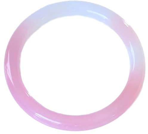 ZYOQYG Bracelet jonc en jade pour femme - Agate rose transparente et ronde, 60, Pierre, Jade de grade A