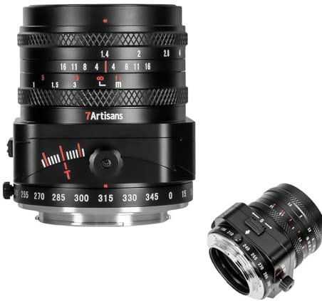 7artisans 50mm F1.4 Tilt-Shift Camera Lens Large Aperture APS-C Manual Lens with 2-in-1 Compatinle with Fuji X-mount X-A1 X-A10 X-A2 X-A3 X-M1 X-M2 X-H1 X-T1 X-T10 X-T2 X-T20 X-T3 X-E1 X-E2 X-E2S