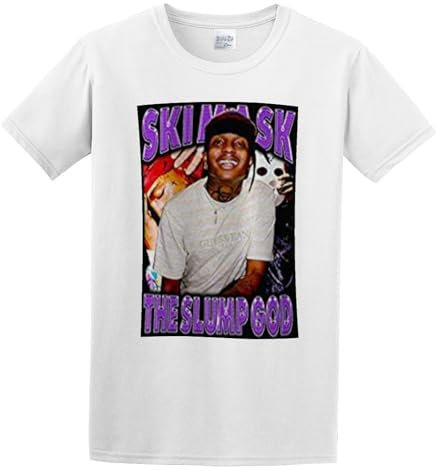 Ski Mask The Slump God Hip Hop Rap T-Shirt Men Round Neck Clothing White L