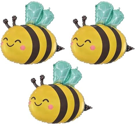 RDNKVB 3 Pcs Geburtstag Party Deko Bienen Folienballon Luftballons Helium Ballons Geburtstagsdeko Mädchen Junge Kinder