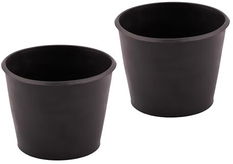 MIVOS Plaster cup set of 2-2x500ml - Plastic mixing bowl - Mixing cup - Flexible design - For mixing plaster, filler - Plaster bowl - black - MADE IN EU