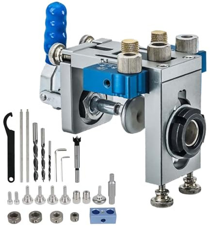 Kit Di Guida Per Trapano, Kit Maschera Per Fori Tascabili 3 In 1, Guida Di Perforazione Regolabile Localizzatore Di Punzoni Strumenti Di Falegnameria, Guida Localizzatore Jig