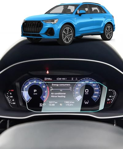 BIXUAN 10.25 Zoll MMI Navigation Schutzfolie kompatibel mit Audi Q3 F3 Virtual Cockpit 2019 2020-2024 Displayschutzfolie Transparent 9H Gehärtetes Glas Kratzfest GPS Navi Folie [No 12.3]