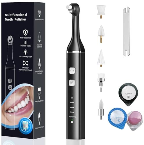 Elektrisch zahnpolierer Zahnreinigungsset, Elektrische Zahnreinigung Zahnsteinentferner Set Ultraschall Zahnbürste mit 5 Modi für Zahnreinigung & Zähne Aufhellen