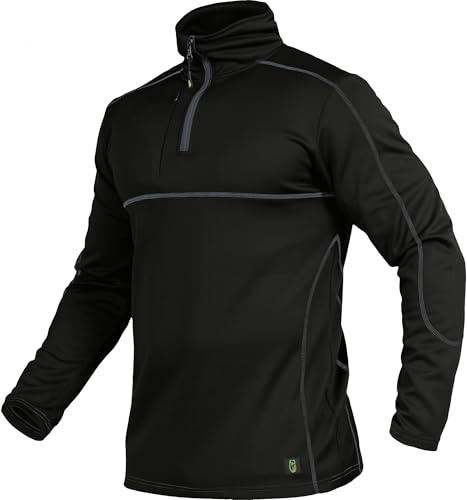 Leibwächter Flex-Line Langarmshirt Herren – atmungsaktives Funktionsshirt mit Stehkragen und Reißverschluss – Arbeitskleidung aus 100% Coolpass-Fleece
