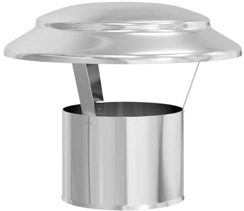 vidaXL Regenabdeckung Schornstein Silber 25 x 25 x 20 cm Edelstahl