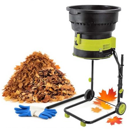 CUTANGELAR Elektrischer Laubhäcksler ohne Messer, 2500-W-Motor mit 208 l/min Kapazität, großer Einfülltrichter für Zweige, Gras und Laub, tragbar, inklusive Fangsack(50mxpowercord)