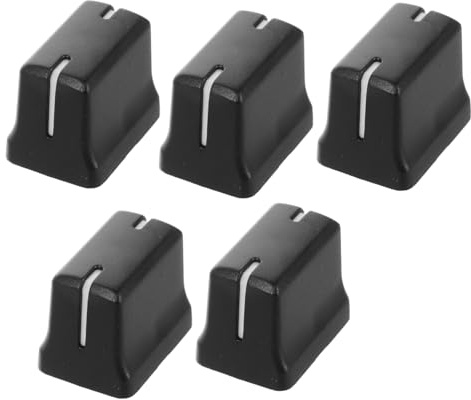 Mischpult Faderkappen 5 Stück Ersatz Schieberegler Knöpfe Schwarz | Kunststoff, Kompakt und Einfach zu Tragen, für Audio Mixer und Sound Konsolen, Schlichtes Design